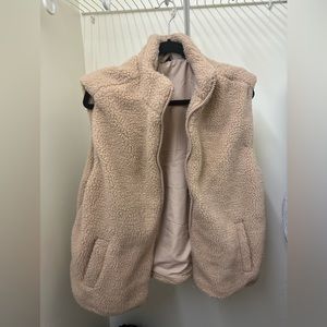 Tan fuzzy vest